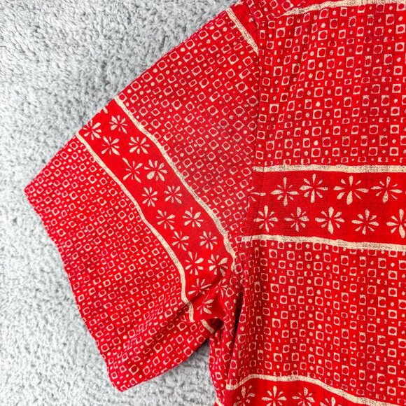 Hurley Shirt Mens XXL Red Floral Tropical Hawaiian Camp Casual Outdoor Preppy - Picture 4 of 12